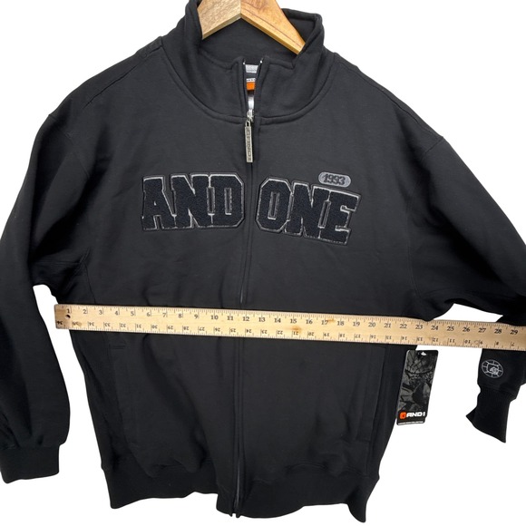 And1 And One Full Zip Jacket Mens‎ Large Black Spellout NWT - Picture 6 of 10
